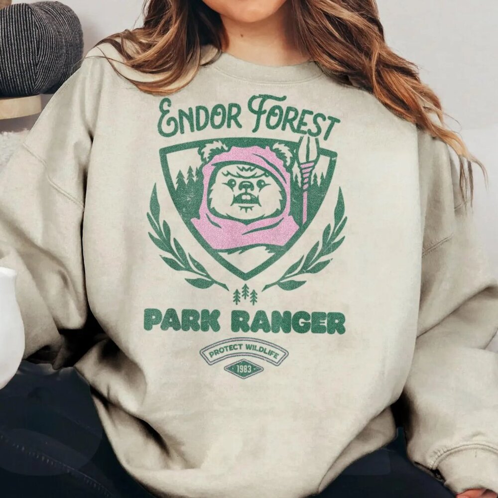 Star Wars Ewok Endor Forest Park Ranger Sweatshirt, Endor Forest Park Ranger Tee